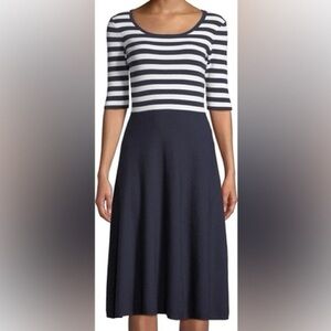 Milly striped woven midi dress